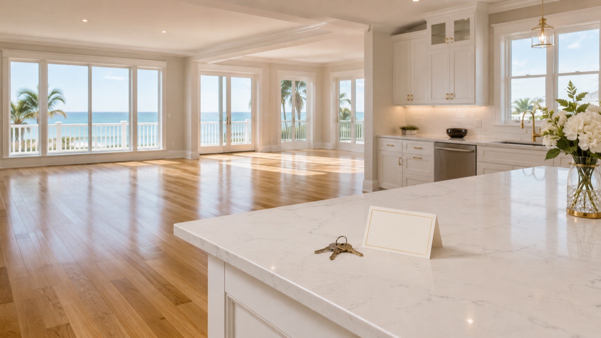 Clean, empty coastal home ready for a move or handoff